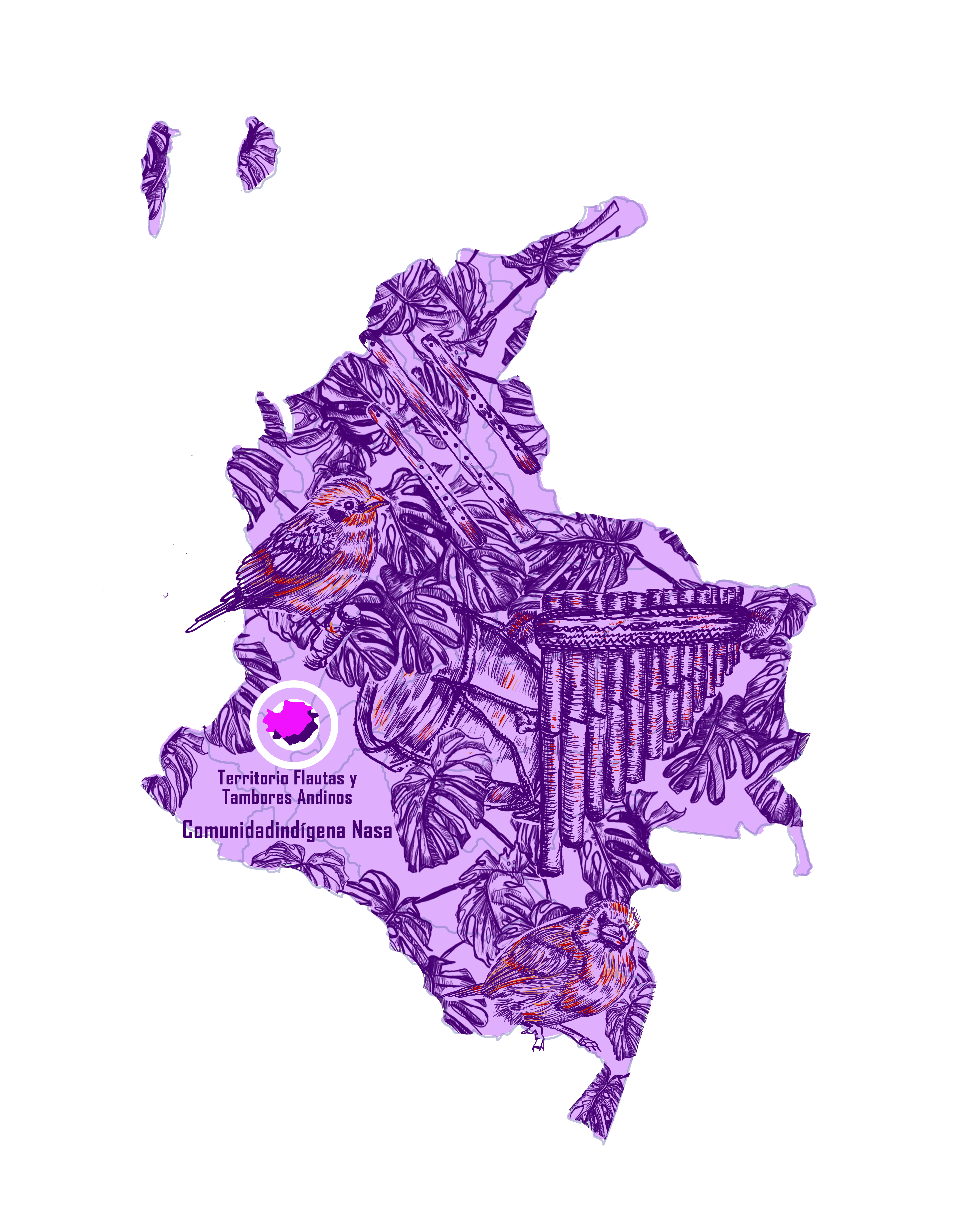 mapa Territorio Flautas y Tambores Andinos